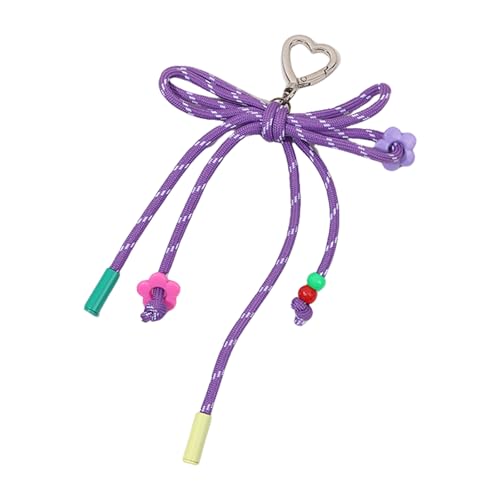 SELVFZ Handgefertigte Süßigkeiten Farbe Geflochtene Bowknot Schlüsselbund Nylon Webenseil Keyring Schmuck Für Modische Frauen Und Studenten Stilvoller Schlüsselhalter von SELVFZ