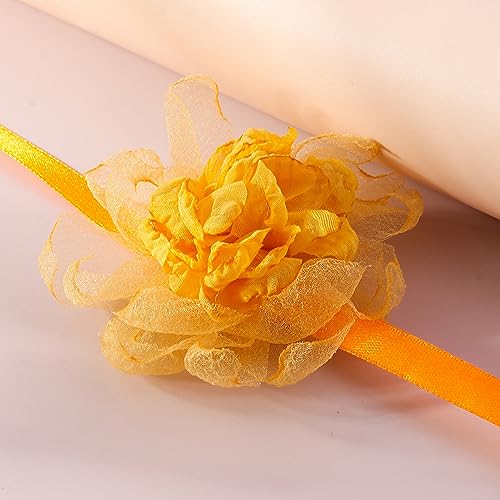 SELVFZ Handherstellung Von Stoff Blumenkragen Halsketten Verstellbare Blumenkrawatten Stilvoller Und Minimalistisches Design Eleganter Blumenschmuck von SELVFZ