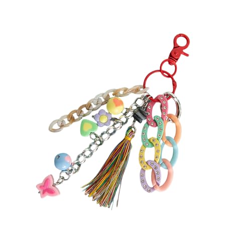 SELVFZ Handwerkliche Acryl Schlüsselanhänger Accessoire Eleganter Acrylschlüsselung Mit Quasten Perlenmodische Schlüsselbund Für Geldbeuteltaschen Handgefertigt von SELVFZ