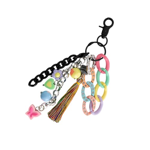 SELVFZ Handwerkliche Acryl Schlüsselanhänger Accessoire Eleganter Acrylschlüsselung Mit Quasten Perlenmodische Schlüsselbund Für Geldbeuteltaschen Handgefertigt von SELVFZ