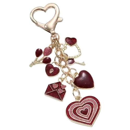 SELVFZ Heart Pailled Schlüsselbund Mit Schmetterling Quasten Für Modische Tasche Charme Accessoire Leicht Und Praktischer Taschenanhänger Metallschlüsselkette von SELVFZ