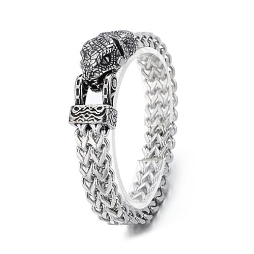 SELVFZ Herren Gothic Bangle Wolf/Schlange/Hawks Armband Mit Mesh Kettenzubehör Unisex Animal Armband Festival Accessoires SELVFZ Herren Gothic Bangle Wolf/Schlange/Hawks Armband Mit Mesh Kettenzubehör Unisex Animal Armband Festival Accessoires von SELVFZ