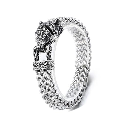SELVFZ Herren Gothic Bangle Wolf/Schlange/Hawks Armband Mit Mesh Kettenzubehör Unisex Animal Armband Festival Accessoires SELVFZ Herren Gothic Bangle Wolf/Schlange/Hawks Armband Mit Mesh Kettenzubehör Unisex Animal Armband Festival Accessoires von SELVFZ