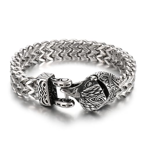 SELVFZ Herren Gothic Bangle Wolf/Schlange/Hawks Armband Mit Mesh Kettenzubehör Unisex Animal Armband Festival Accessoires SELVFZ Herren Gothic Bangle Wolf/Schlange/Hawks Armband Mit Mesh Kettenzubehör Unisex Animal Armband Festival Accessoires von SELVFZ