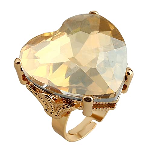 SELVFZ Herzgeformte Verstellbare Ringe Offene Ringe Mode Öffnen Verstellbare Ringe Legierungsmaterial Offenes Ringe Geschenk Für Männer Frauen von SELVFZ
