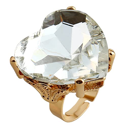 SELVFZ Herzgeformte Verstellbare Ringe Offene Ringe Mode Öffnen Verstellbare Ringe Legierungsmaterial Offenes Ringe Geschenk Für Männer Frauen von SELVFZ