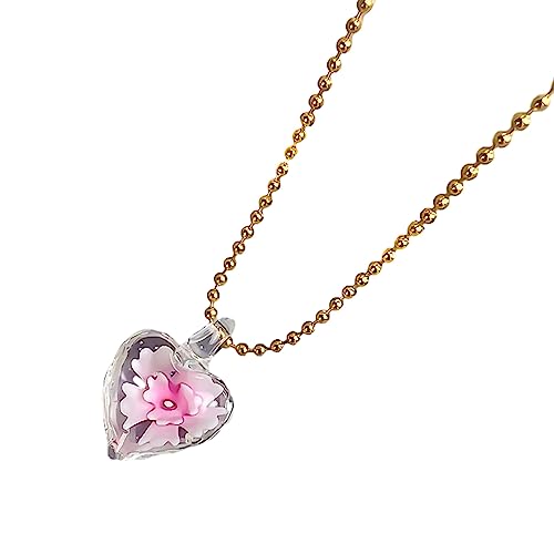 SELVFZ Herzheize Halsketten Herz Choker Herz Anhänger Colarmbone Kette Herz Choker FORSCHEN Glasur Für Mädchen Frau von SELVFZ