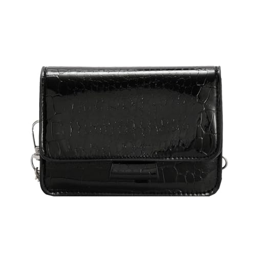 SELVFZ Hochglänzende Umhängetaschen Frauen Crossbody Tasche Mit Ketten Schulterpraktik von SELVFZ