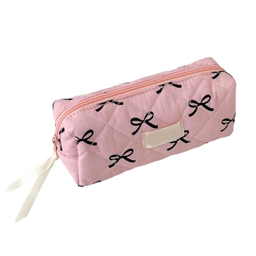SELVFZ Hochkapazitäts Bleistiftkoffer Bowknot Stiftbeutel Tragbare Stiftveranstalter Reisen Make Up Aufbewahrung Für Frauen Student Toilettenbeutel Für Reisen von SELVFZ