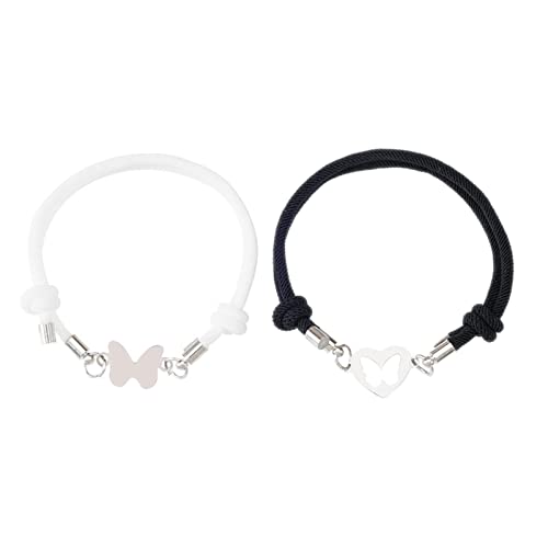 SELVFZ Ich Liebe Dich Liebe Herz Für Schmetterlingsarmbänder Hohl Edelstahl Paar Handseile Männer Frauen Langstrecken Schmuck Herzpaar Armband von SELVFZ