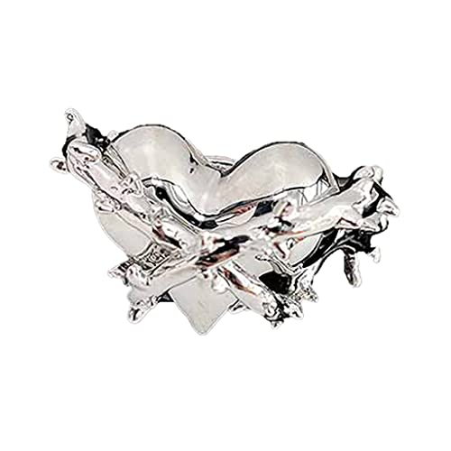 SELVFZ Inhaftiertes Herz Metalldornen Liebesring Unregelmäßig Nischendesign Offener Männer Und Frauen Paare Schmuck Geburtstag Geschenk SELVFZ Inhaftiertes Herz Metalldornen Liebesring Unregelmäßig Nischendesign Offener Männer Und Frauen Paare Schmuck Geburtstag Geschenk von SELVFZ