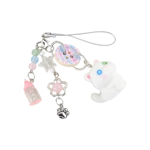 SELVFZ Katzen Telefon Charme Zubehör Cartoon Telefon Lanyard Plaids Taste Telefonkette Gurt Geeignet Für Kinder Teenager Und Katzenliebhaber von SELVFZ