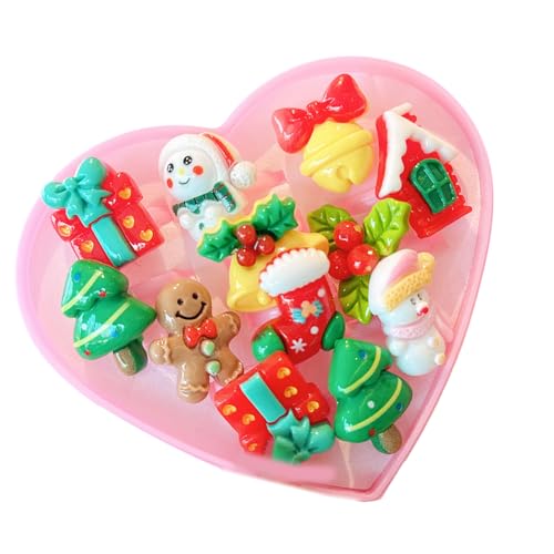 SELVFZ Kinder Weihnachtsringe Kollektion Verschiedene Formen Fingerringe Für Urlaubsfeierlichkeiten Kinder Dress Up Ringe Schmuck von SELVFZ