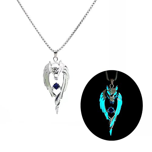 SELVFZ Luminöser Wolf Anhänger Halskette Mode Schmuck Verstellbarer Pullover Kette Handgemachtes Halskette Geschenk Für Frauen Männer SELVFZ Luminöser Wolf Anhänger Halskette Mode Schmuck Verstellbarer Pullover Kette Handgemachtes Halskette Geschenk Für Frauen Männer von SELVFZ