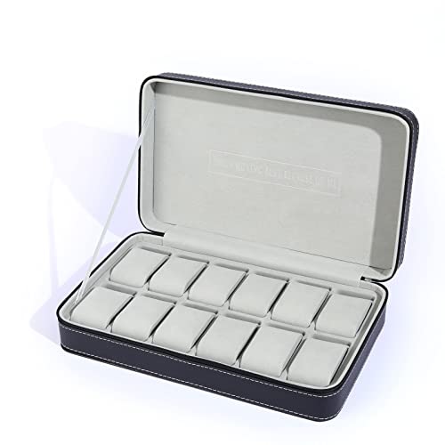 SELVFZ Luxus PU Leder Reißverschluss Uhr Schmuckkollektion Storage Box Uhrengeschenkorganisator Display Box Für Männer Und Frauen von SELVFZ