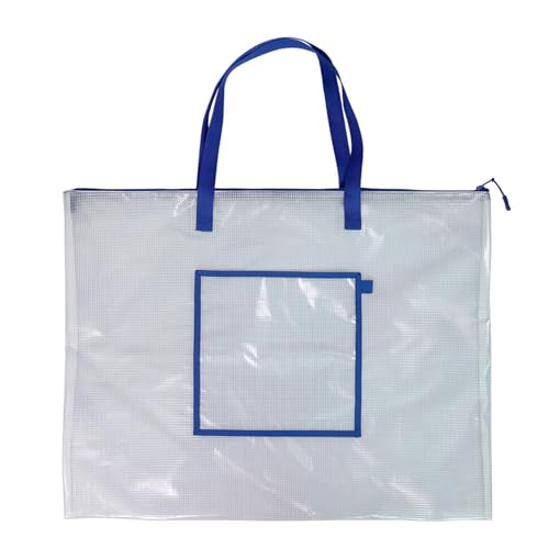 SELVFZ Mesh Project Bag Clear Mesh Poster Organisatoren Mit Carry wasserdichte Künstler Für Kinder Maler Klassenzimmer Dokumentspeicher von SELVFZ