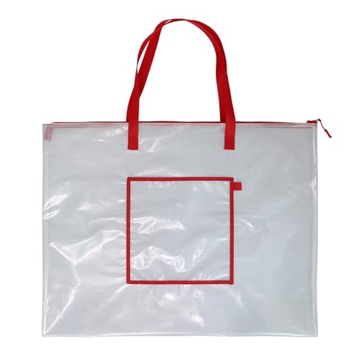 SELVFZ Mesh Project Bag Clear Mesh Poster Organisatoren Mit Carry wasserdichte Künstler Für Kinder Maler Klassenzimmer Dokumentspeicher von SELVFZ