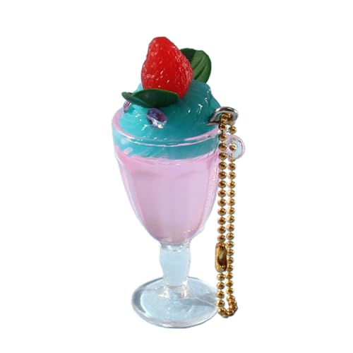 SELVFZ Mode Cold Drink Cup Schlüsselbund Imitation Drink Schlüsselring Anhänger Bag Auto Dekoration Studenten Geschenk Frauen Süße Fruchtsaft Schlüsselbund von SELVFZ