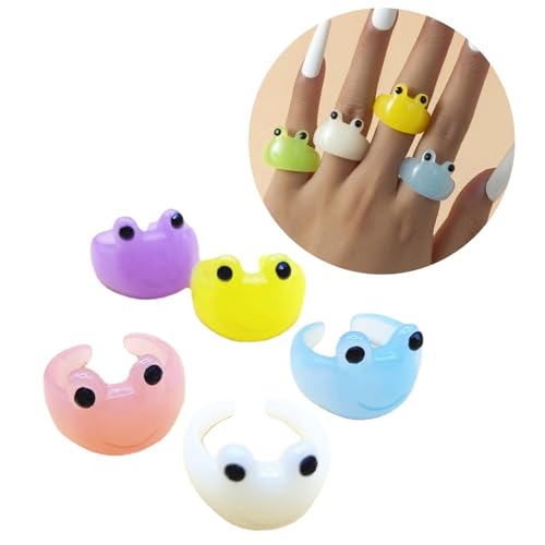 SELVFZ Mode Einfache Frosch Leichte Ringe Animal Stapelringe Farbe Mode Süße Offene Ringe Für Damen Girls Geeignet SELVFZ Mode Einfache Frosch Leichte Ringe Animal Stapelringe Farbe Mode Süße Offene Ringe Für Damen Girls Geeignet von SELVFZ