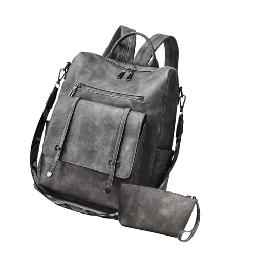 SELVFZ Mode Frauen Leder Rucksackhandtasche Für Frauen Mit Geräumiger Innenschule Casual Make Up Taschen Reisen Daypack Elegant Damen Rucksack von SELVFZ