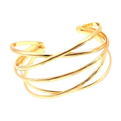 SELVFZ Mode Hohle Armreifen Unregelmäßige Manschette Geometrische Armbänder Metalltextur Handgelenk Schmuck Für Partys Und Tägliche Tragen Casual Gathering Armreifen von SELVFZ