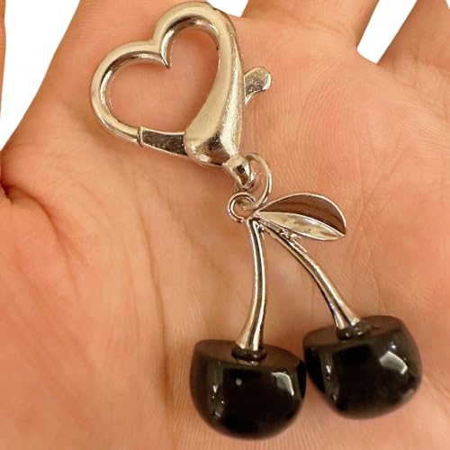 SELVFZ Mode Kirschen Geformte Schlüsselbund Entzückende Kirschen Mode Key Chain Stylish Keyrings Schmuck Für Autoschlüsseln Oder Taschen von SELVFZ