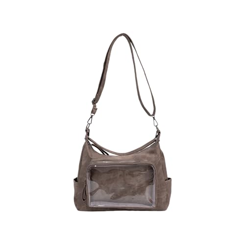 SELVFZ Mode Klare Retro Umhängetasche PU Casual Crossbody Geldbörse Geräumiges Interieur Für Pendeln Von Reiseverkehrsmultifunktional Transparenter Arbeitsbeutel von SELVFZ
