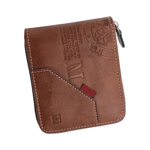 SELVFZ Mode Kompakte Männer Brieftasche PU Short Wallet Geldbeutel Reißverschlüsse Kartenhalter Für Pendeln Und Freizeitreisen Verwenden Kompakte Reisen von SELVFZ