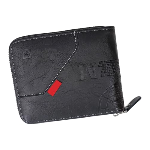SELVFZ Mode Kompakte Männer Brieftasche PU Short Wallet Geldbeutel Reißverschlüsse Kartenhalter Für Pendeln Und Freizeitreisen Verwenden Kompakte Reisen von SELVFZ