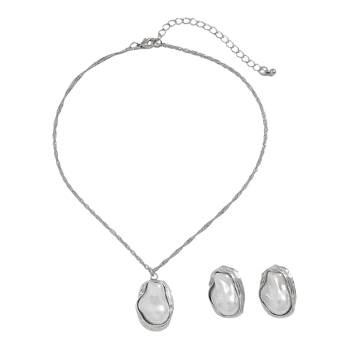 SELVFZ Mode Legierungsschmuckset Einschließlich Unregelmäßiger Designs Halskette Und Ohrringe Tragbar Für Tägliche Verschleiß Stile Outfits von SELVFZ