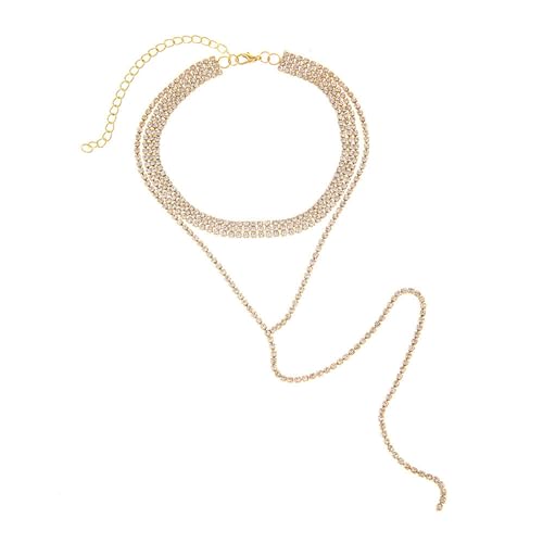 SELVFZ Mode Nach Vorne Langfransen Halskette Auffällige Diamong Eingebrachte Halsketten Atemberaubende Lang Halskette Accessoires von SELVFZ