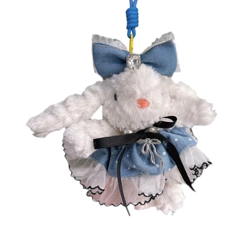 Mode Plush Bunnys Bag Hanges Stilvolles Kleid Mit Kaninchen Keychain Weiche Baumwoll Anhänger Schlüsselzubehör Mit von SELVFZ