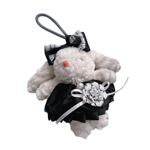 Mode Plush Bunnys Bag Hanges Stilvolles Kleid Mit Kaninchen Keychain Weiche Baumwoll Anhänger Schlüsselzubehör Mit von SELVFZ