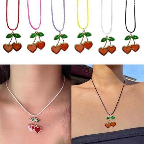 SELVFZ Mode Red Choker Halskette Süße Früchte Charm Anhänger Schlangeschlag Kette Wachs Seil Ästhetische Halsketten Party Geburtstag SELVFZ Mode Red Choker Halskette Süße Früchte Charm Anhänger Schlangeschlag Kette Wachs Seil Ästhetische Halsketten Party Geburtstag von SELVFZ