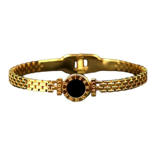 SELVFZ Mode Römische Ziffernbrief Liebe Armreifen Schmuck Accessoires Stylische Tägliche Kee Armband Für Frauen Und Mädchen Modisches Frauenarmband von SELVFZ