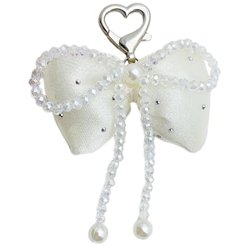 Mode Telefonkette Buntes Kristall Perlen Bowknot Schlüsselbund Dekoration Für Telefone Schmetterling Schlüsselkette Accessoire Metallschlüsselkette von SELVFZ