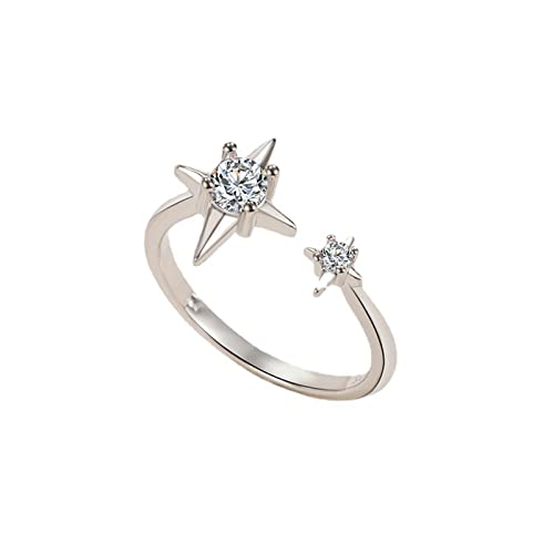 SELVFZ Modedesign Crystal Open Vier Speichere Sternring Strasssteine Einfacher Fingerring Temperament Schmuck Für Frauen SELVFZ Modedesign Crystal Open Vier Speichere Sternring Strasssteine Einfacher Fingerring Temperament Schmuck Für Frauen von SELVFZ
