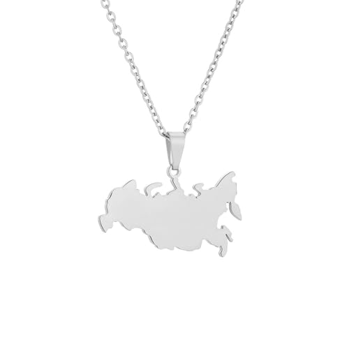 SELVFZ Moderne Hohlausläufe Robuster Edelstahl Halskette Mit Kompliziertem Russischem Muster Accessoire Für Lässige Formelle Outfits Edelstahl Anhänger Halskette von SELVFZ