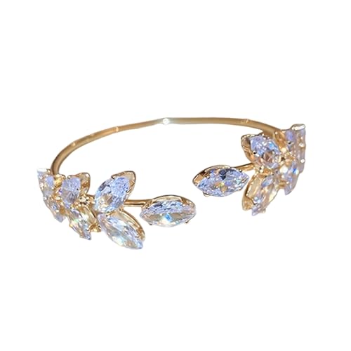 SELVFZ Modernes Verstellbares Armband Minimalist Open Armreif Mode Armband Mit Schimmernd Zirkonstein Trendy Schmuck von SELVFZ