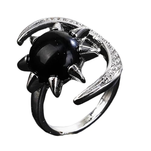 SELVFZ Mond Und Sternkristallringe Poliertes Finish Vielseitiger Stil Schmuckzubehör Für Lässige Und Formelle Event Crystal Star Moon Design Schmuck Schmuck von SELVFZ