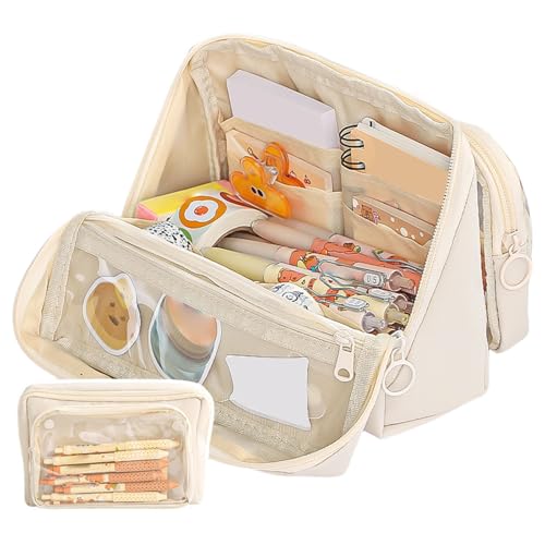 SELVFZ Multi Layered Bencil Case Große Kapazität Bleistiftbeutel Abnehmbarer Stiftbeutel Reisebag Tasche Für Büroschule Für Schüler von SELVFZ