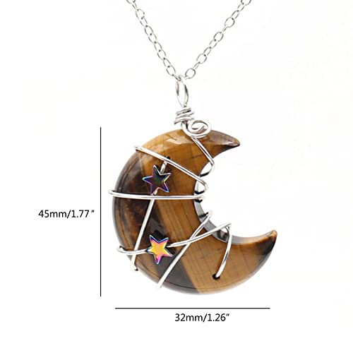 SELVFZ Naturstein Anhänger Halskette Draht Gewickelte Mondform Charm Schlüsselbein Kette Halskette Für Frauen Mädchen Muttertag Geschenke SELVFZ Naturstein Anhänger Halskette Draht Gewickelte Mondform Charm Schlüsselbein Kette Halskette Für Frauen Mädchen Muttertag Geschenke von SELVFZ