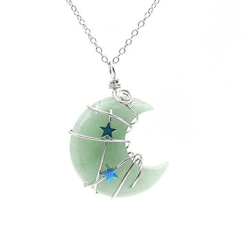 SELVFZ Naturstein Anhänger Halskette Draht Gewickelte Mondform Charm Schlüsselbein Kette Halskette Für Frauen Mädchen Muttertag Geschenke SELVFZ Naturstein Anhänger Halskette Draht Gewickelte Mondform Charm Schlüsselbein Kette Halskette Für Frauen Mädchen Muttertag Geschenke von SELVFZ