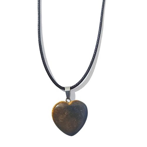 SELVFZ Naturstein Anhänger Halskette Herz Formkristall Augenprogrammat Für Frauen Männer Schmuck Making Halskette Charme Geschenk von SELVFZ