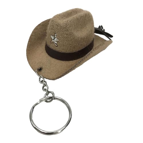 SELVFZ Netter Westlicher Cowboyhut Schlüsselbund Anhänger Keyrings Handwerkskunst Phonechain Perfekt Für Schlüsselbeutel Und Geldbörsen von SELVFZ