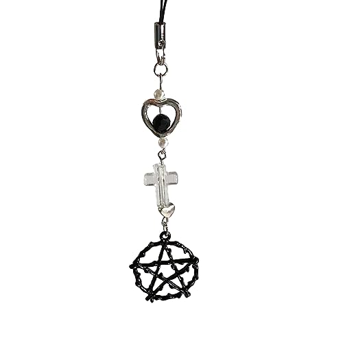 SELVFZ Nischenliebe Herz Schwarze Spinnen Quastenkette Telefonkette Halloween Bowknot Süßer Kühler Bag Anhänger Hängende Kette von SELVFZ