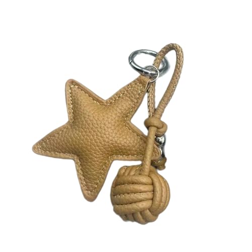 PU Leder Sternförmige Keychain Pentagramme Anhänger Keyring Tasche Charme Einzigartige Accessoires Für Stilvolle Frauen Und Studenten PU Leder Keyring von SELVFZ