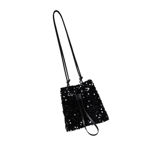 SELVFZ Pailletten Eimer Tasche Für Frauen Crossbody Geldbörse Handtasche Satchel Umhängetasche Mit Kordel Damen Abend Geschenke Kleine Eimer Taschen von SELVFZ