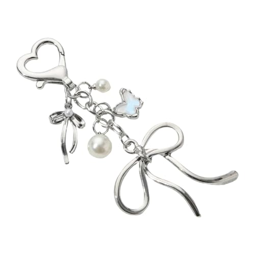SELVFZ Pearls Bows Bag Charme Anhänger Ästhetische Geldbörse Charms Ästhetischer Schlüsselanhänger Schlüsselring Für Frauen Rucksack Geldbeutel Handtasche Decors Bag Anhänger Charme von SELVFZ