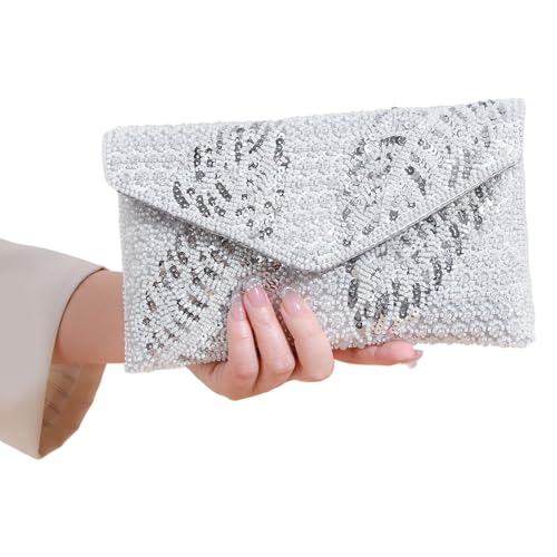 SELVFZ Perlen Pailletten Umhängetaschen Mit Kettengurt Trendige Clutches Geldbörse Damen Abendbeutel Crossbody Geldbörsen Für Frauen Crossbody Taschen Für Frauen von SELVFZ